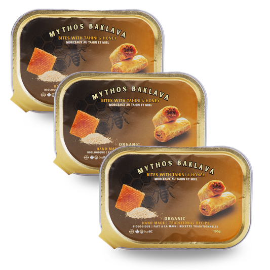 Mythos packaged Organic Tahini & Honey Baklava