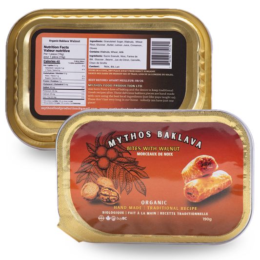 Organic Walnut Baklava, made in Canada, online sale