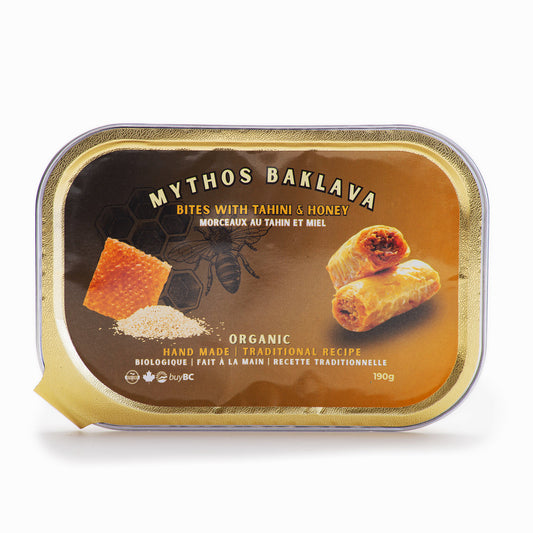 Mythos Organic Tahini & Honey Baklava made in Canada