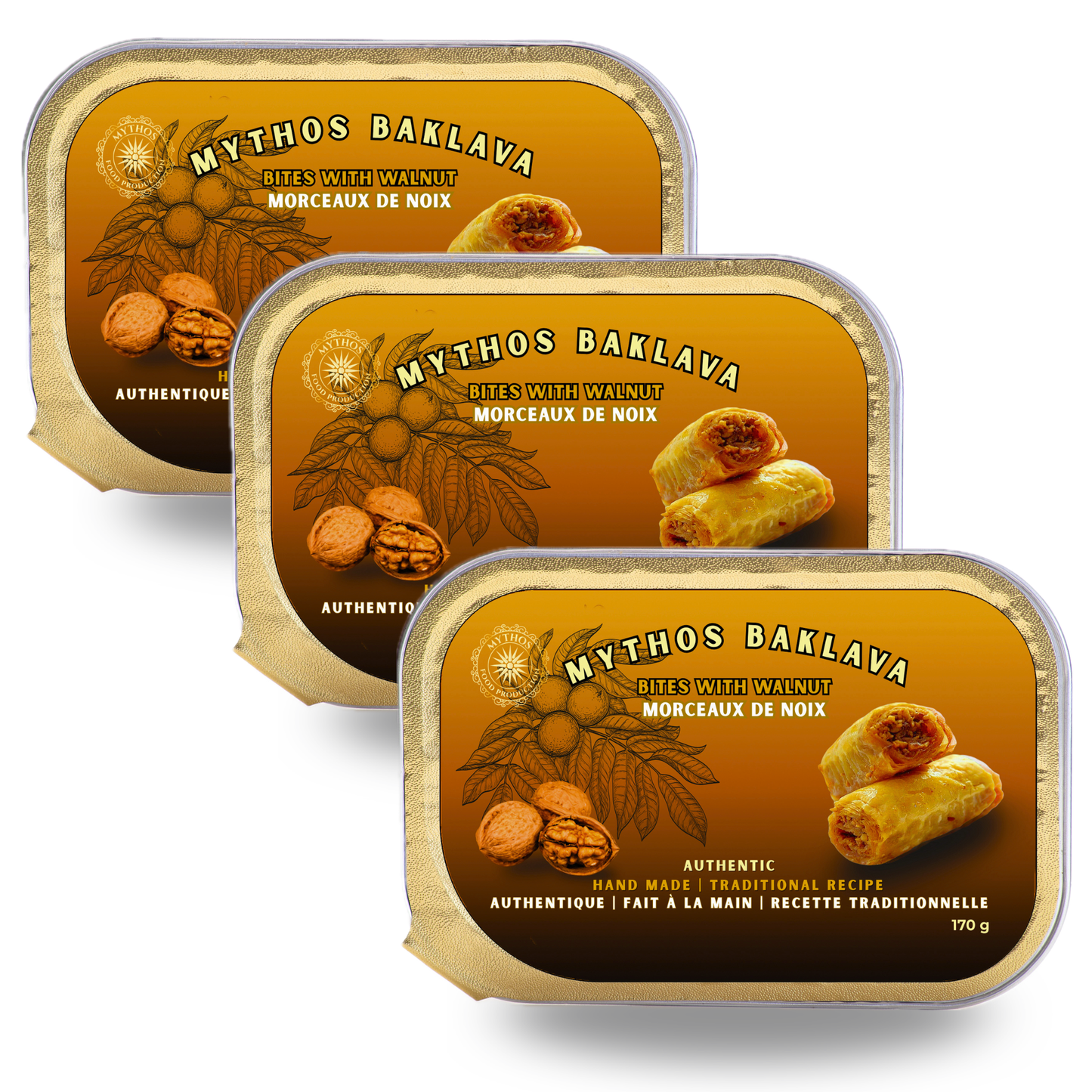 Authentic Walnut Baklava - 3 pack