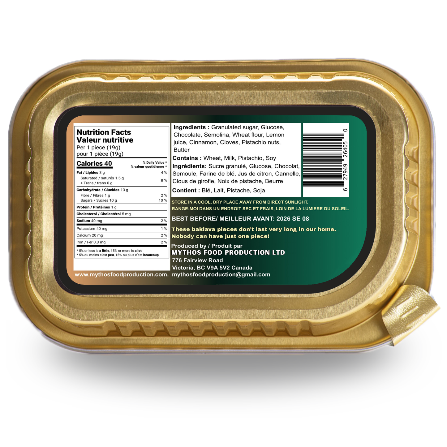 Authentic Dubai Chocolate Baklava - 6 pack